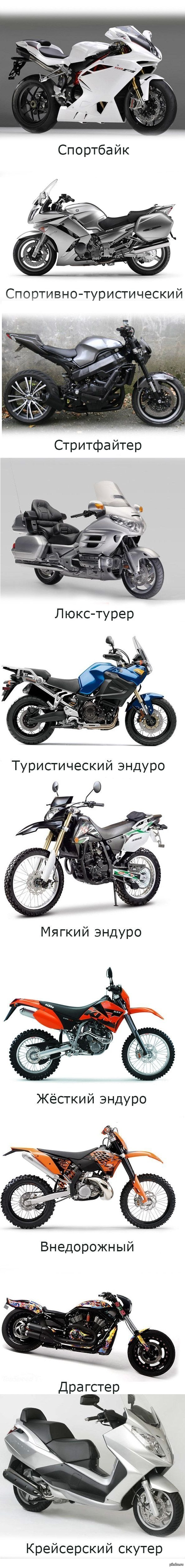 виды мотоциклов 
