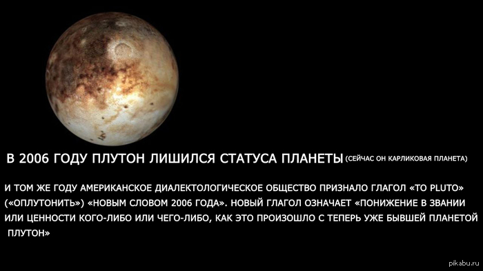Плутон лишили статуса планет Плутон лишили статуса планет