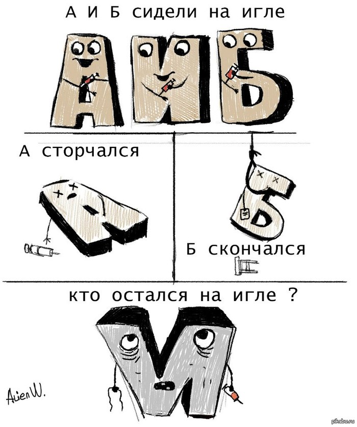 А и б сидели на трубе картинка